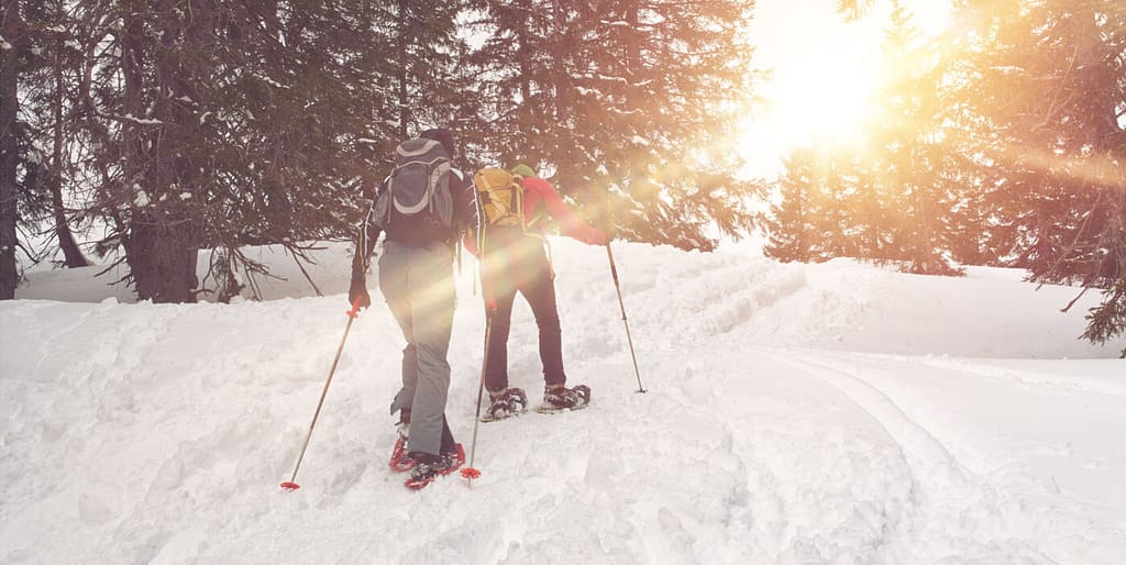 snowshoeing in winter