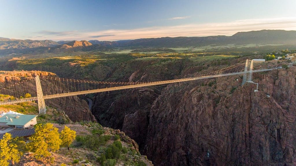 Royal Gorge Bridge and Park at sunrise