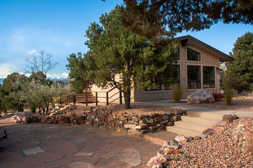 Outdoor living spaces at Pinon House