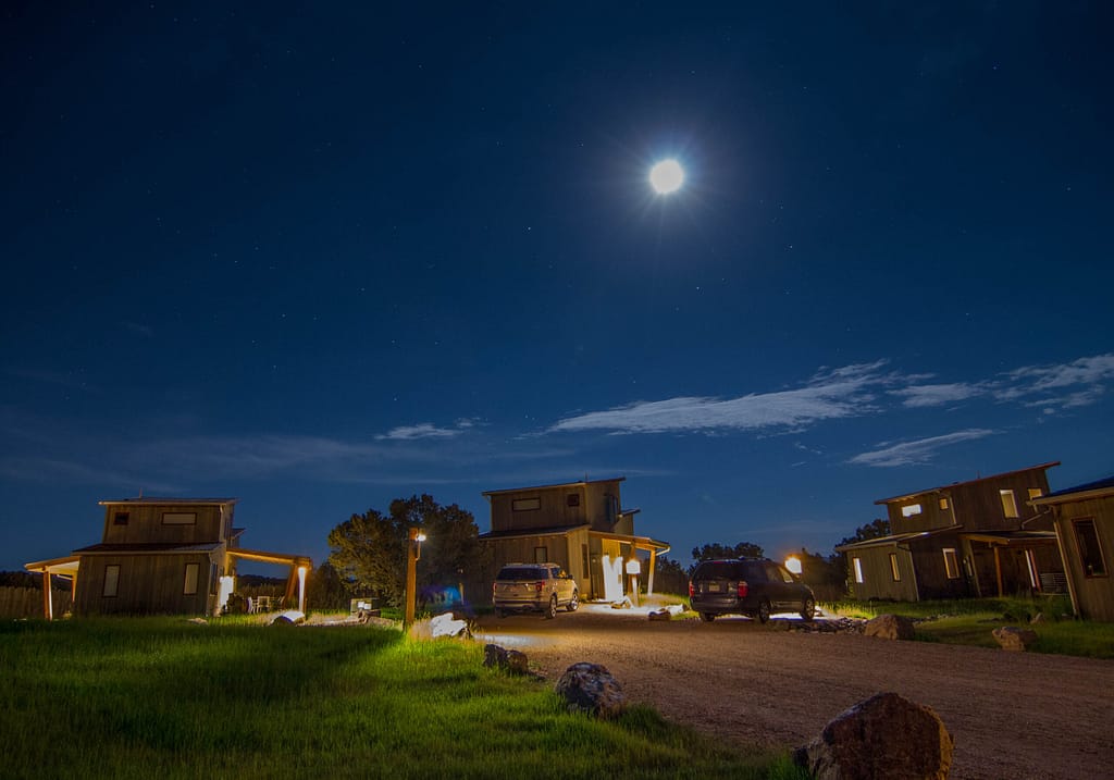 A beautiful view of Royal Gorge Cabins, nestled in nature, perfect for outdoor exploration and adventure.
