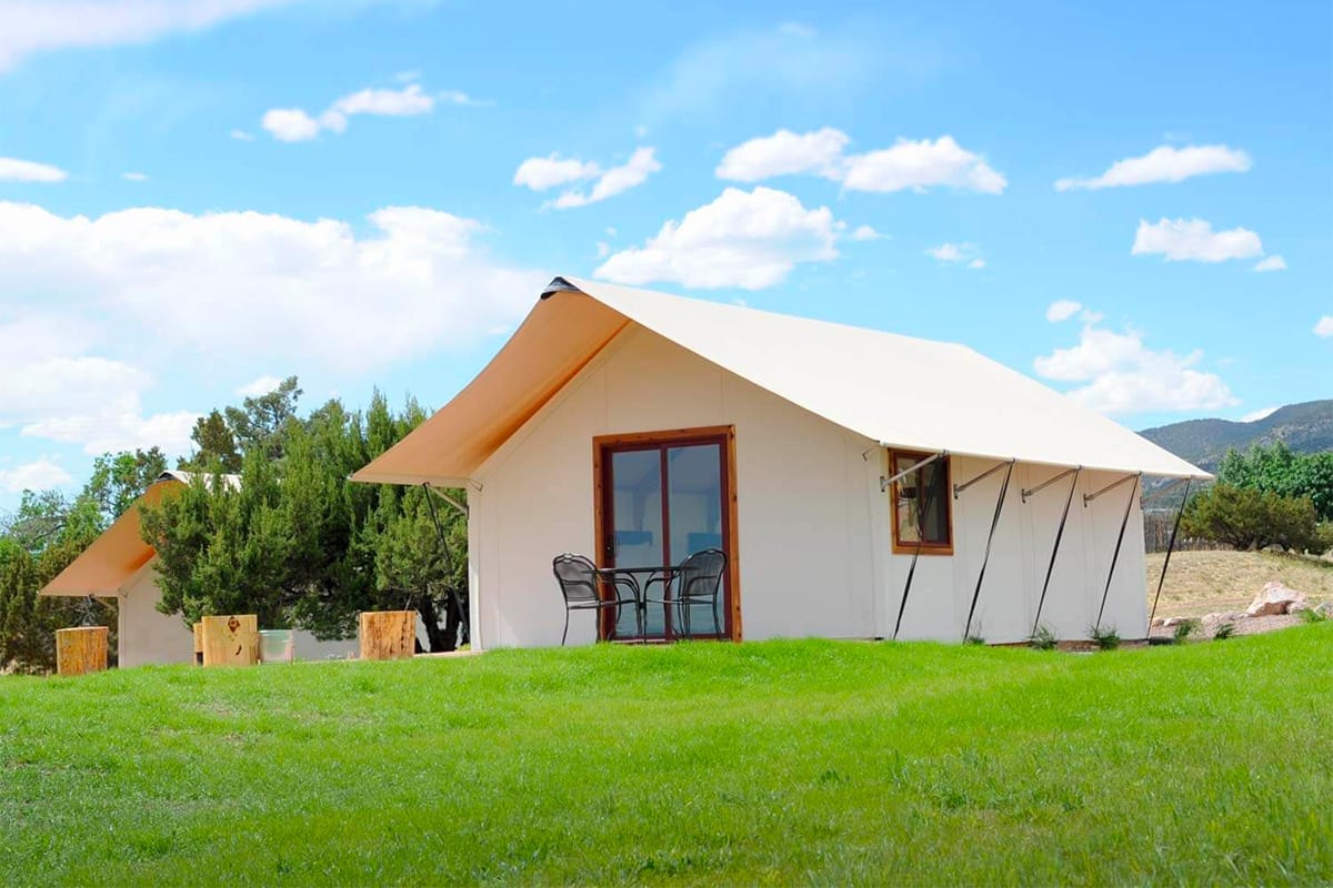 Each tent situated to maximize privacy and mountain views