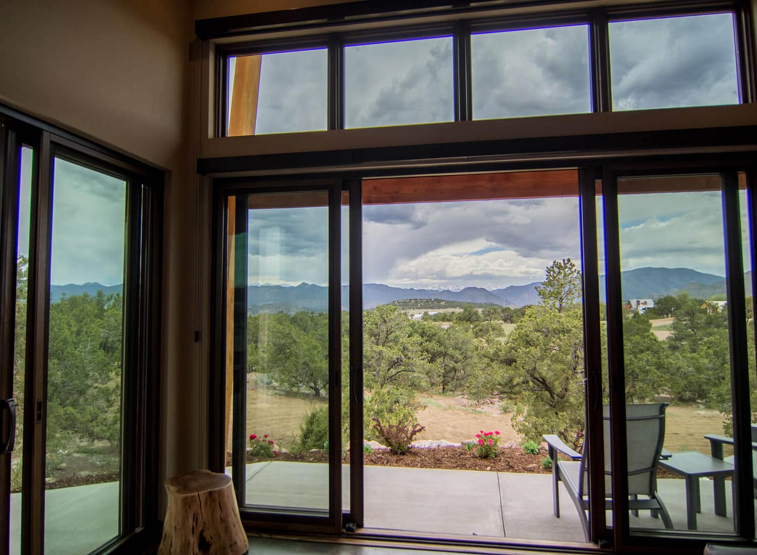 View from living room of cabin