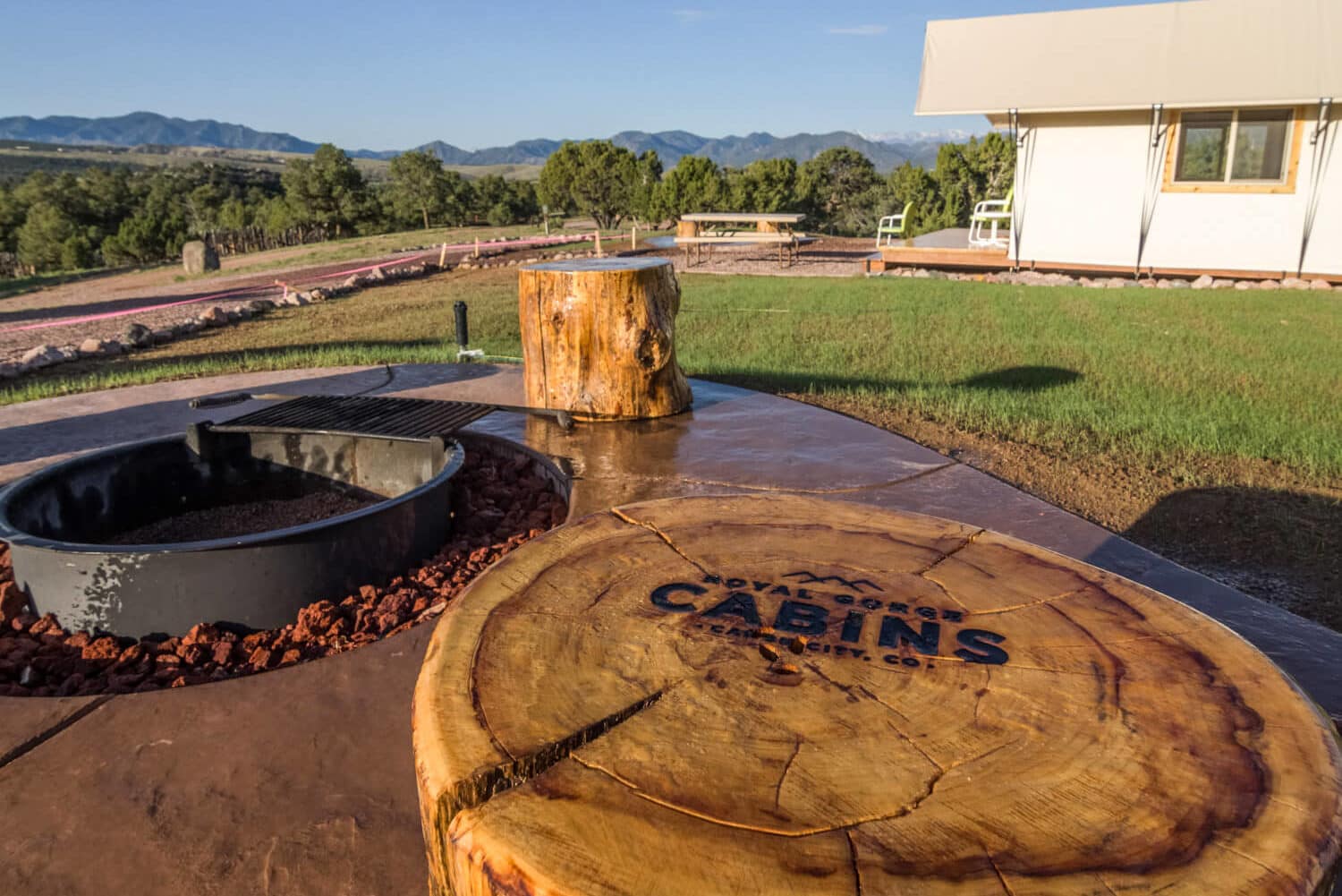 Concrete patio and firepit