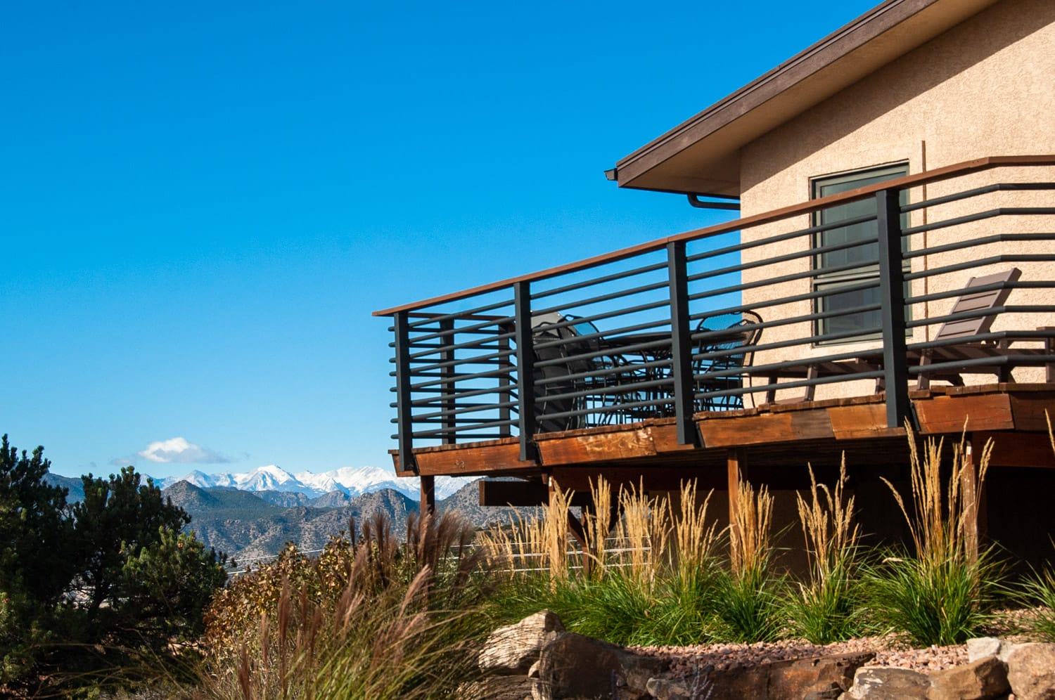 View of Sangre de Cristo Mountains and Pinon House south deck