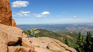 family hiking Pikes Peak area