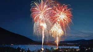 fireworks over Grand Lake