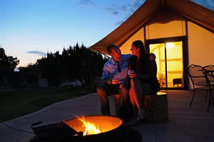 Couples glamping tents at Royal Gorge Cabins