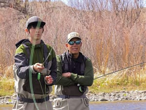 fly fishing instruction on Arkansas River