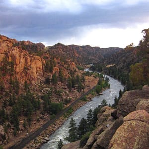 view looking into Browns Canyon from rim