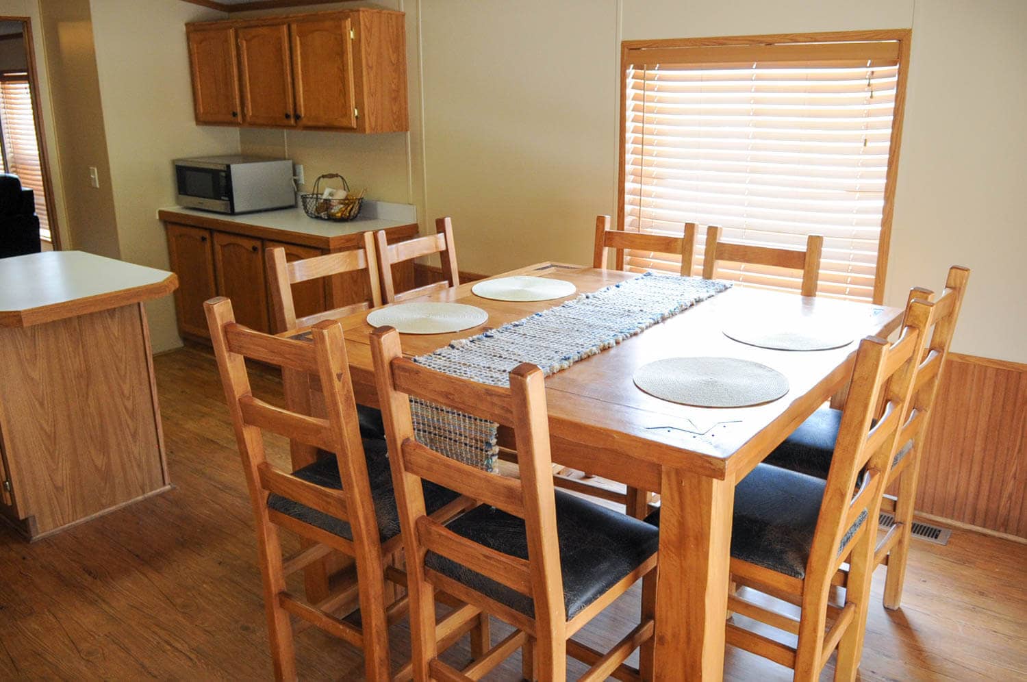 Kitchen table seating in Echo House
