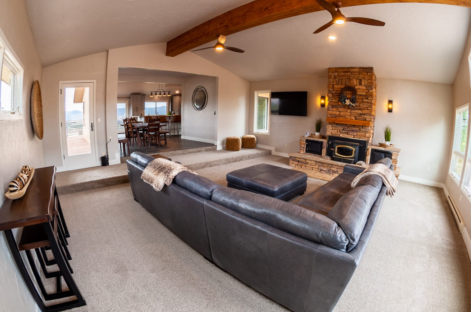 wide angle view of Pinon House great room