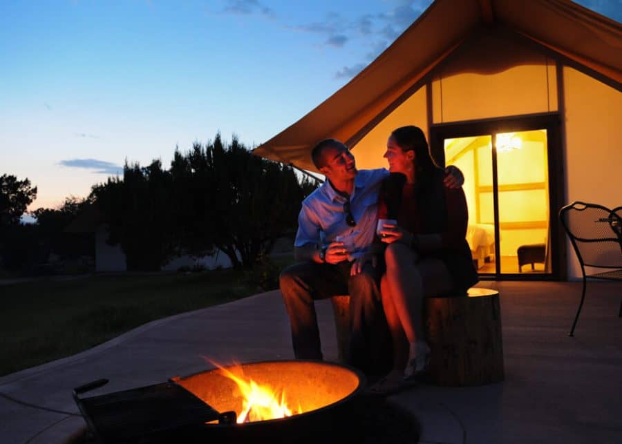 Couples glamping tents at Royal Gorge Cabins