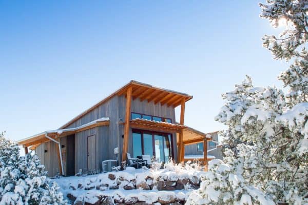 Single King Cabin after fresh fallen snow