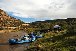 Rafters enjoying a multi-day whitewater rafting adventure.