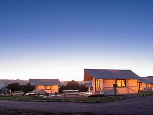 two sizes of glamping tents available for rent