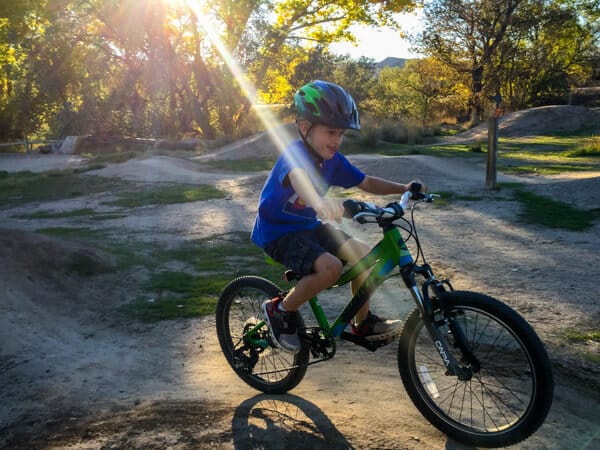 boy mountain biking