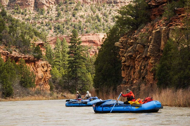 Echo Canyon rafts float through Ponderosa Gorge on the Dolores River