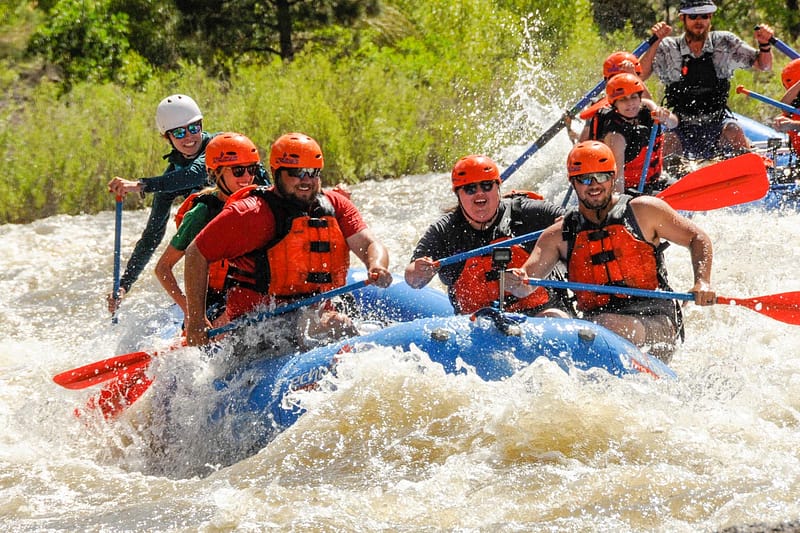 A group of rafters on the Arkansas River.