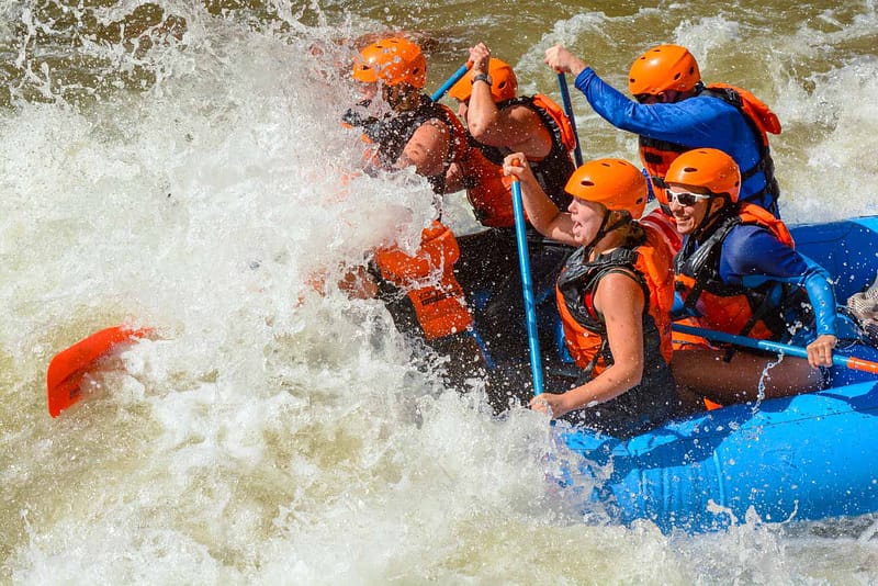 Group of people rafting down the Royal Gorge