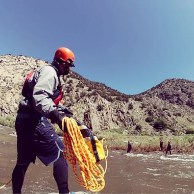 River rescue skills while guide training with Echo Canyon