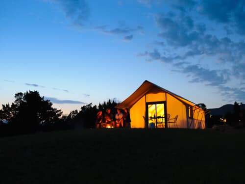 Glamping campfire