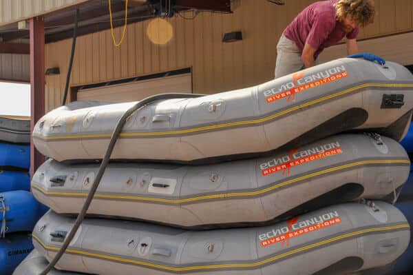 inflating rafts