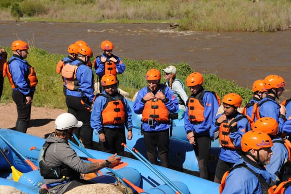 safety orientation before a raft trip