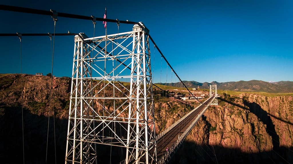 view of Royal Gorge Bridge south upright tower